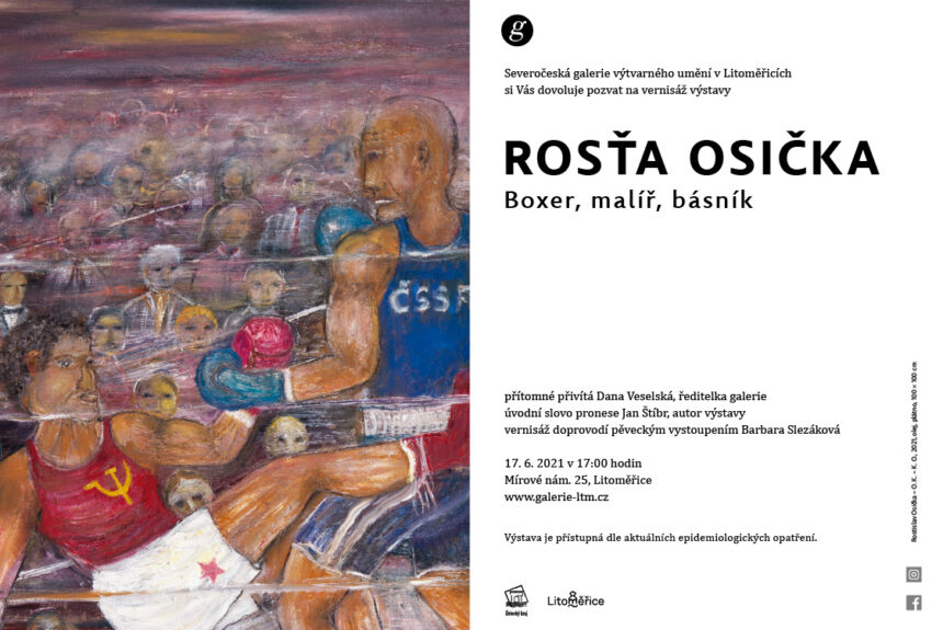 Tisková zpráva – vernisáž výstavy Rosťa Osička – boxer, malíř, básník