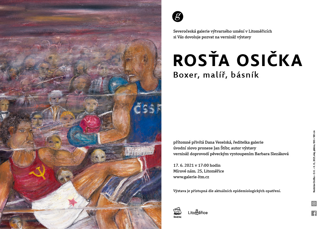 Tisková zpráva – vernisáž výstavy Rosťa Osička – boxer, malíř, básník